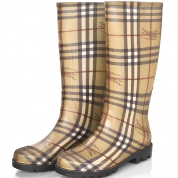 burberry haymarket rain boots